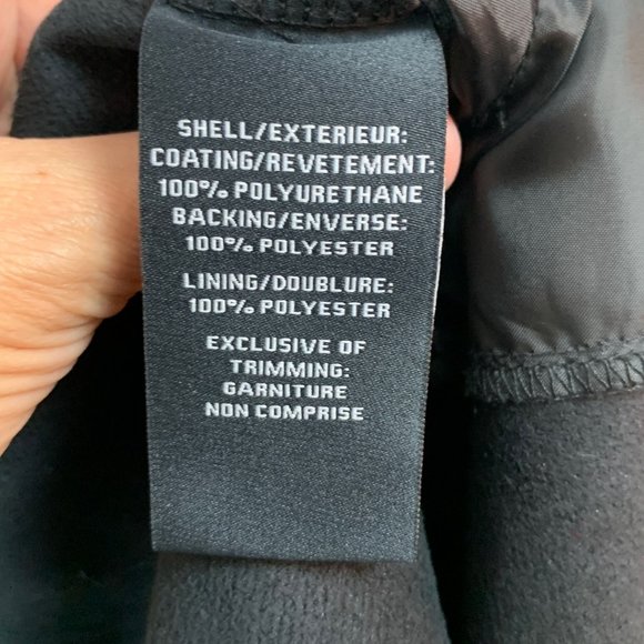 AVEC LES FILLES x BAGATELLE Black Faux Vegan Leather Fleece Lined Joggers Sz S - Picture 11 of 12